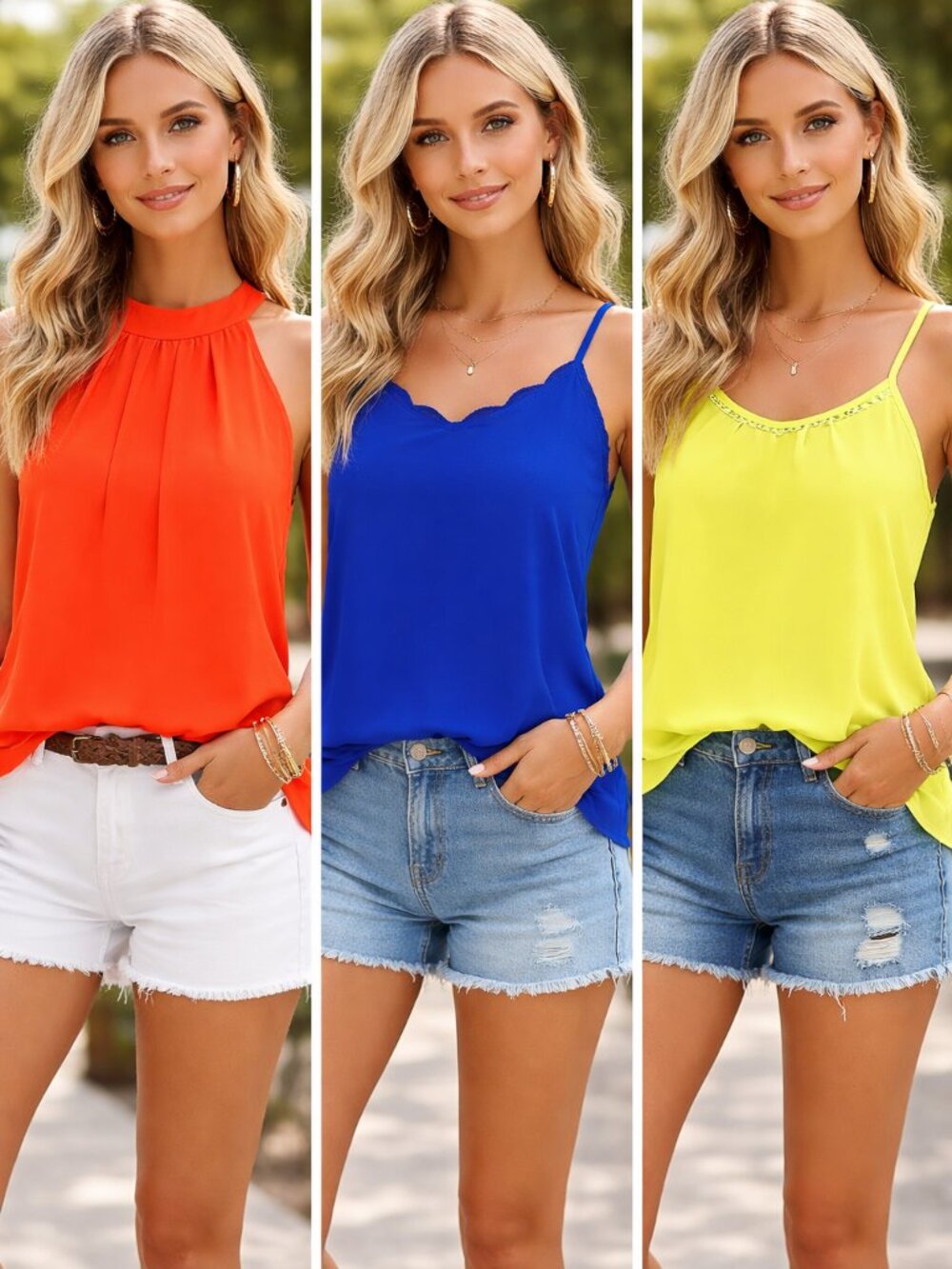 Women's Summer Blouses Lot of 3 Size Small